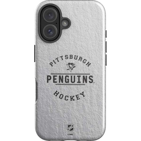 NHL Pittsburgh Penguins Black Text iPhone 16 Plus Impact Case